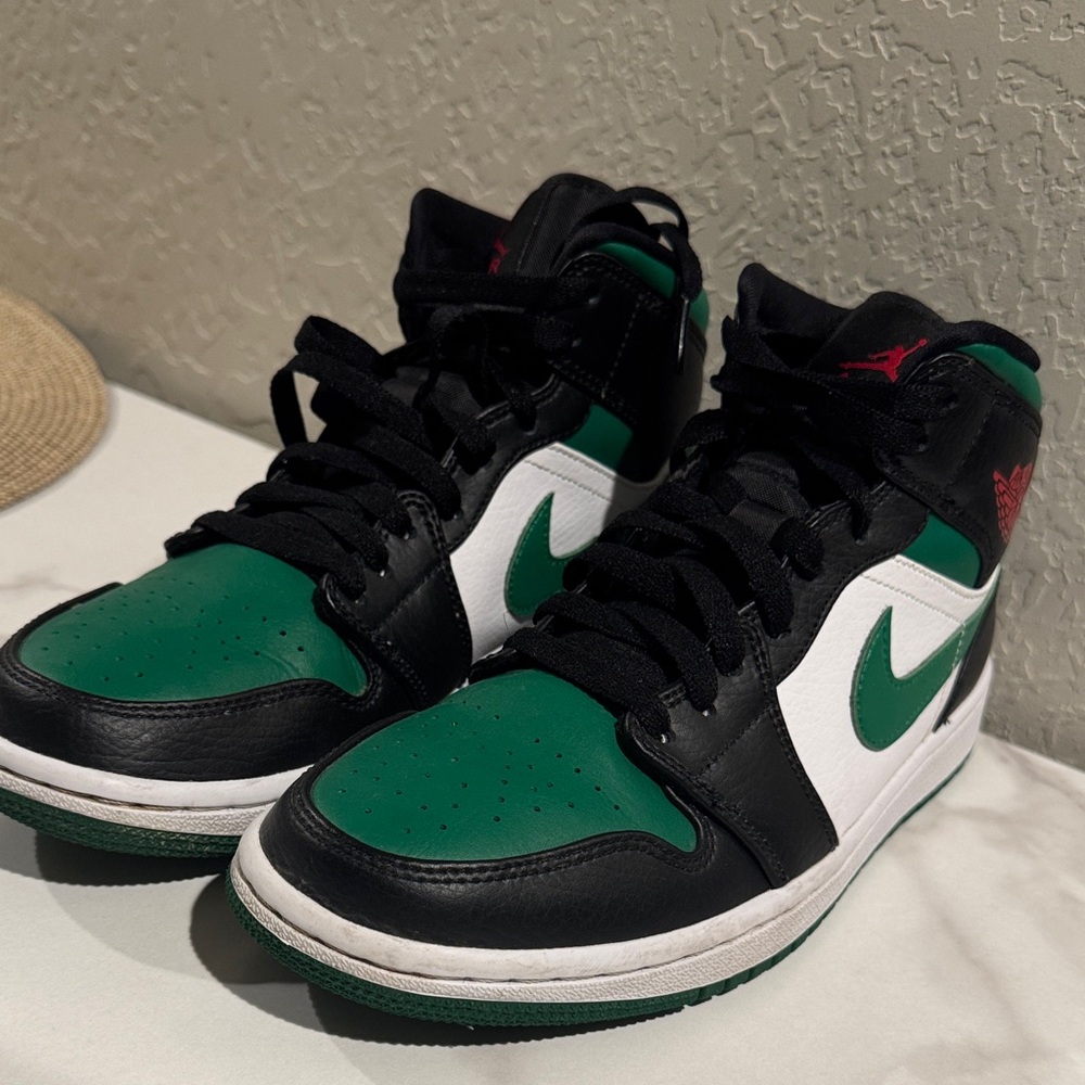 Nike Green and Black Jordan 1s High-Tops